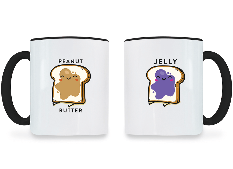 Peanut Butter and Jelly - Couple Coffee Mugs