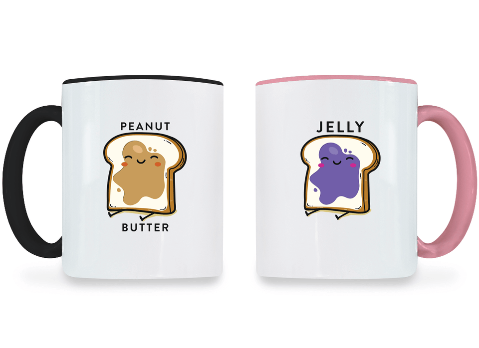 Peanut Butter and Jelly - Couple Coffee Mugs