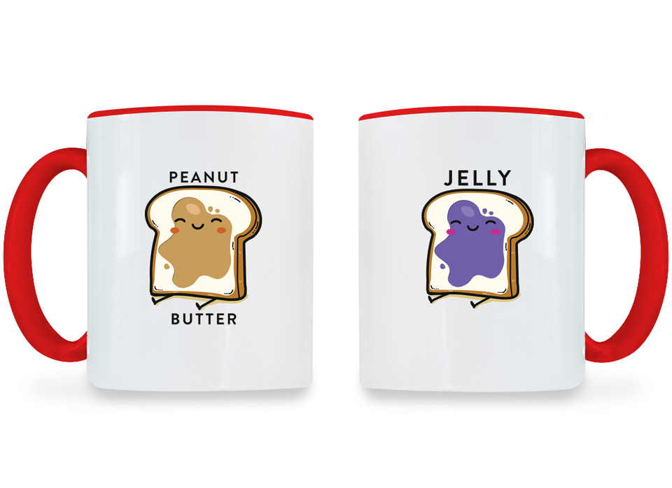 Peanut Butter and Jelly - Couple Coffee Mugs