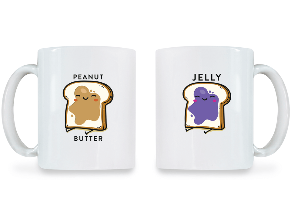 Peanut Butter and Jelly - Couple Coffee Mugs