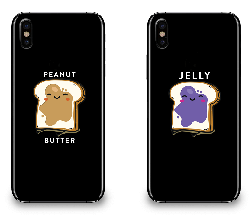 Peanut Butter and Jelly - Couple Matching iPhone X Cases
