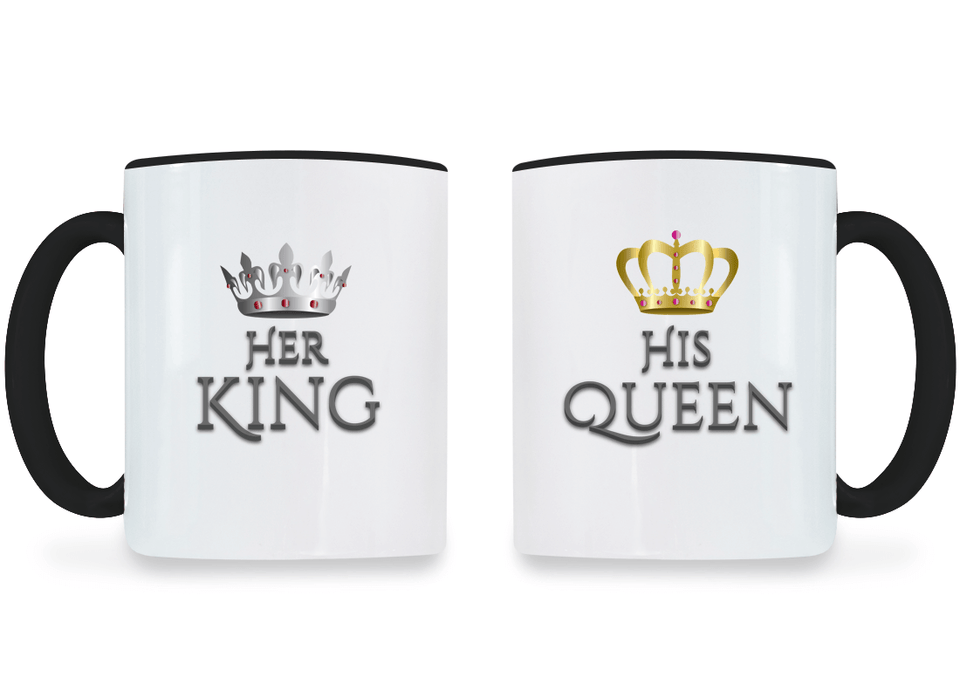 Her King and His Queen - Couple Coffee Mugs