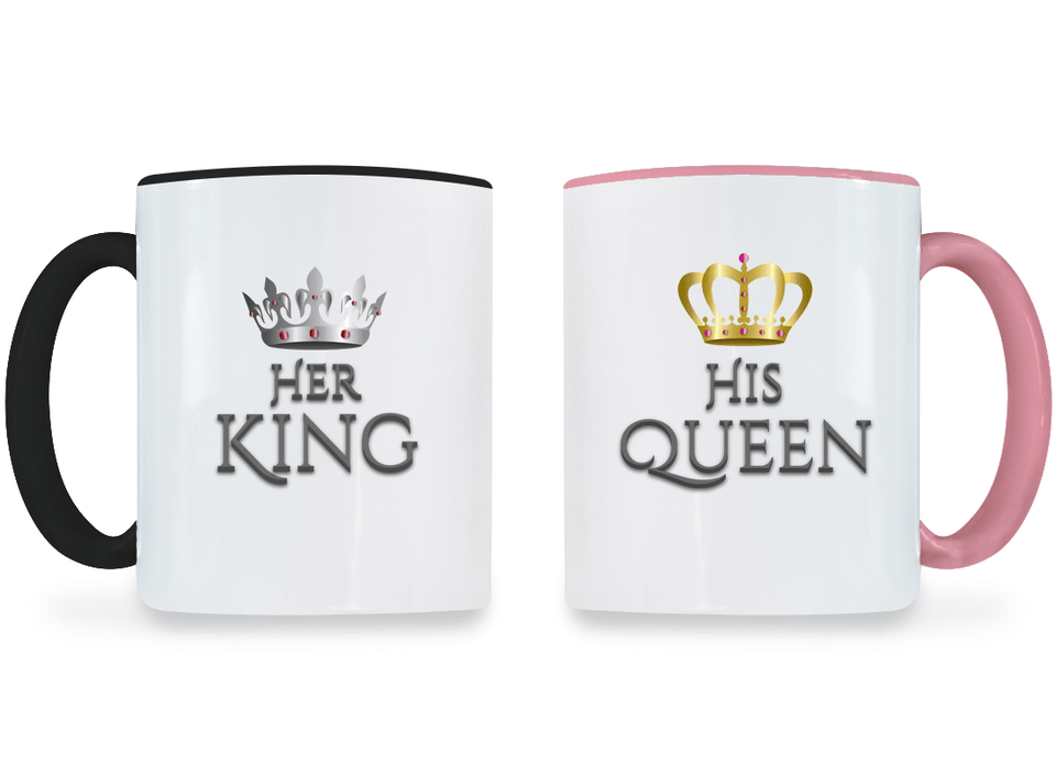 Her King and His Queen - Couple Coffee Mugs