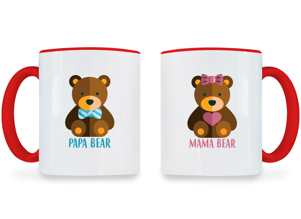Mama Bear and Papa Bear - Couple Coffee Mugs