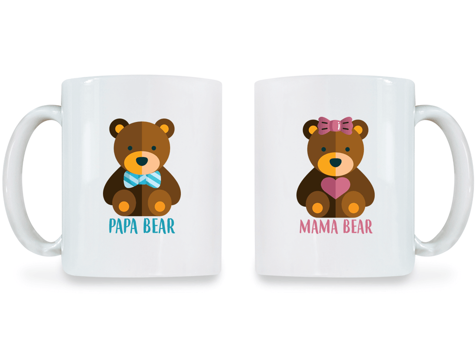 Mama Bear and Papa Bear - Couple Coffee Mugs