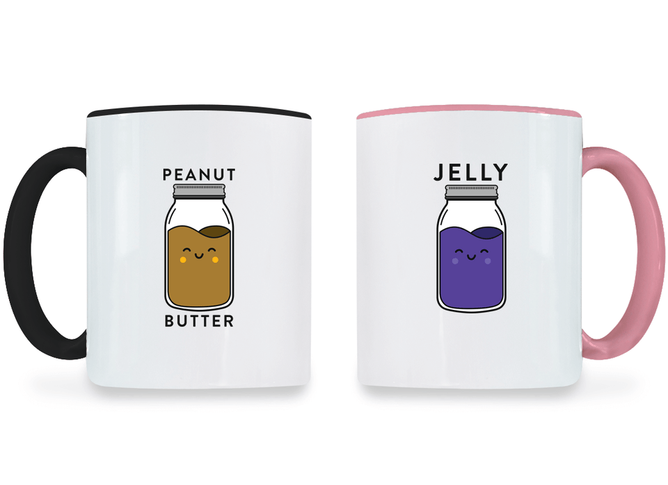 Peanut Butter and Jelly - Couple Coffee Mugs
