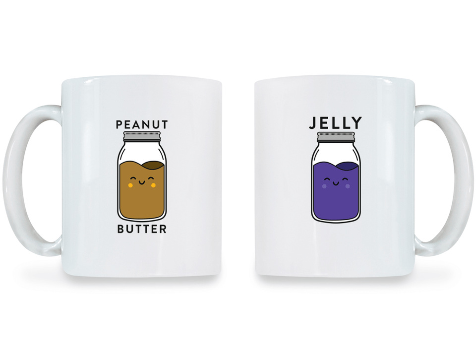 Peanut Butter and Jelly - Couple Coffee Mugs