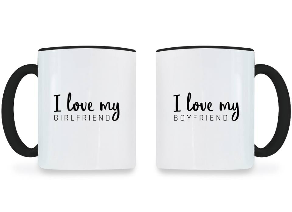 I Love My Girlfriend and Boyfriend - Couple Coffee Mugs