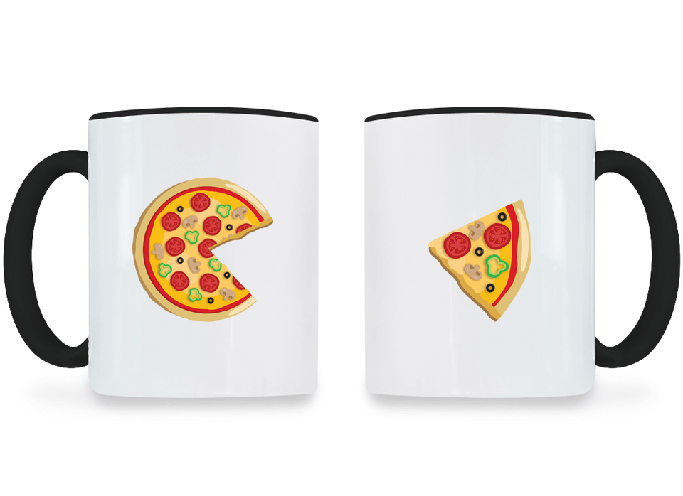 Piece Pizza and Slice - Couple Coffee Mugs
