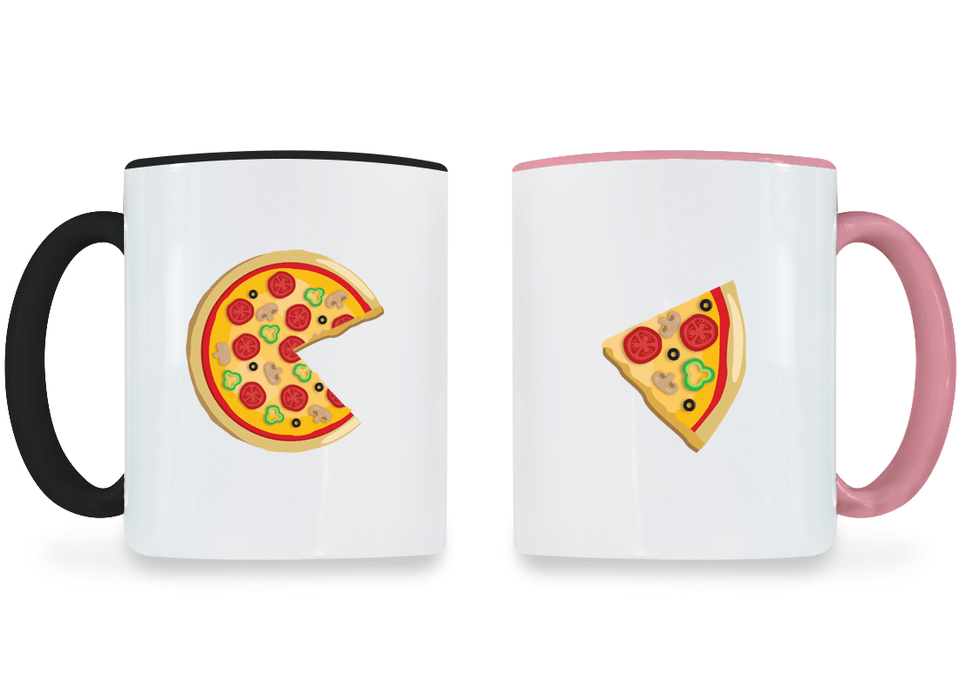 Piece Pizza and Slice - Couple Coffee Mugs