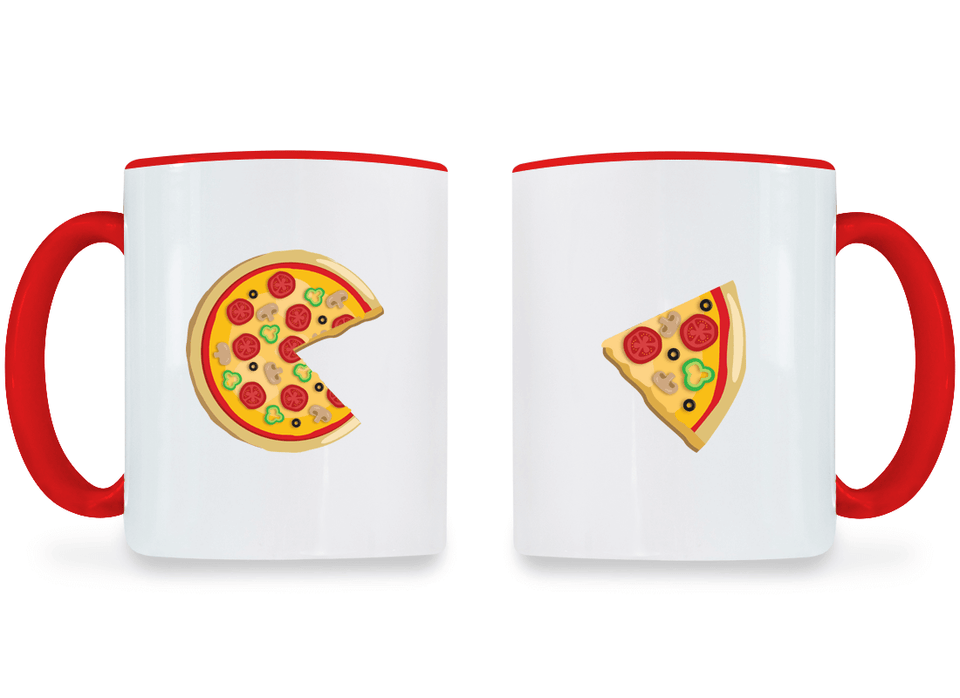 Piece Pizza and Slice - Couple Coffee Mugs
