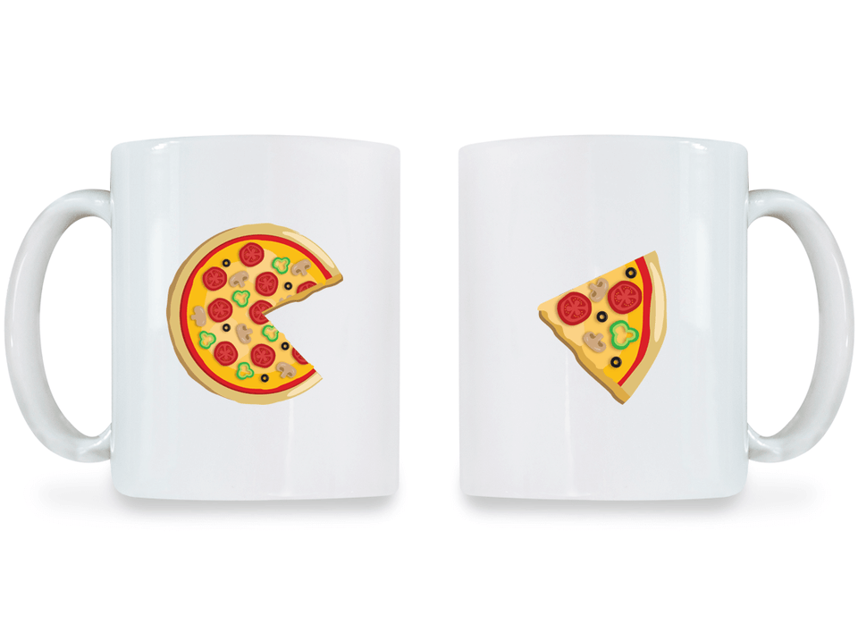 Piece Pizza and Slice - Couple Coffee Mugs