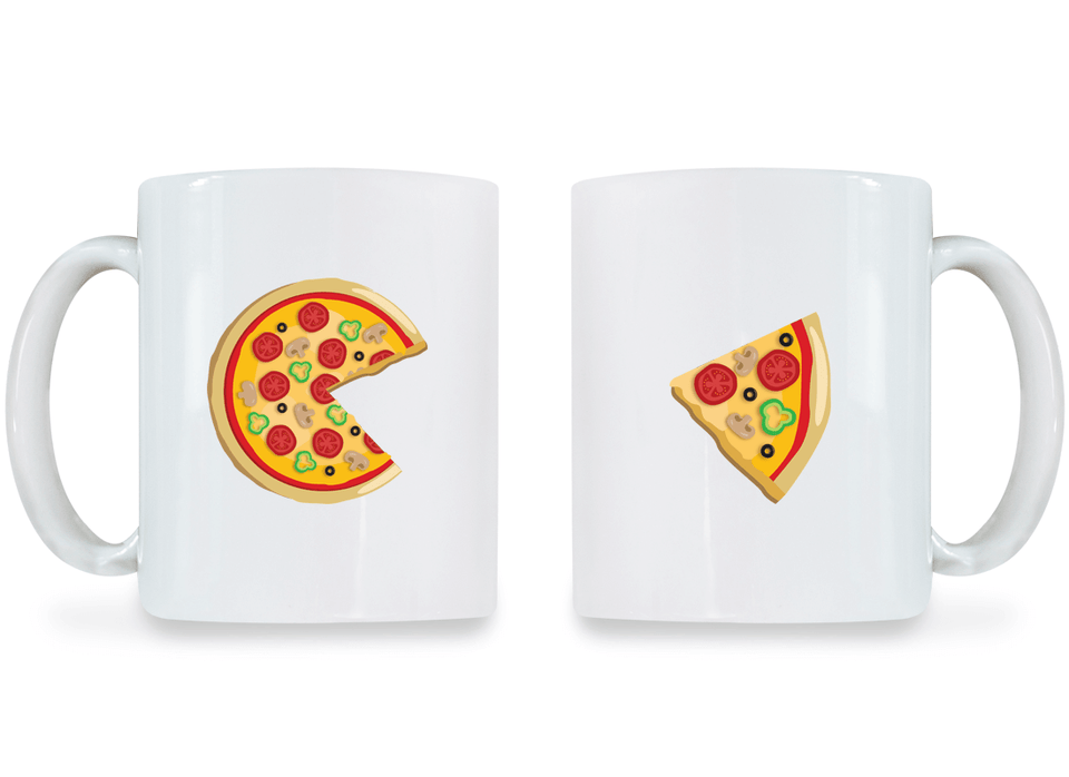 Piece Pizza and Slice - Couple Coffee Mugs