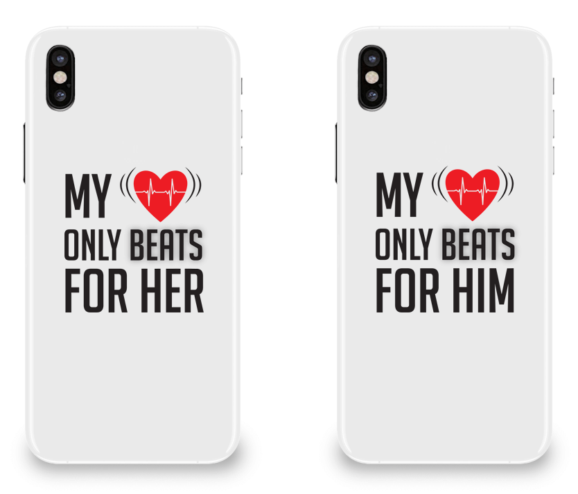 My Heart Only Beats For Her & Him - Couple Matching iPhone X Cases
