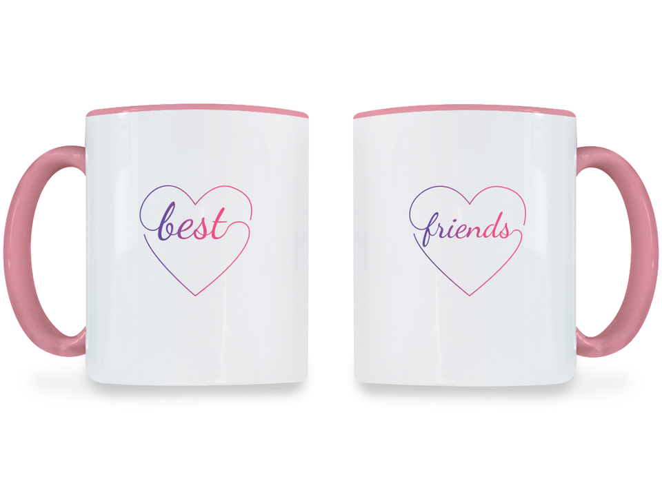 Colorful Hearts Best Friend - BFF Coffee Mugs