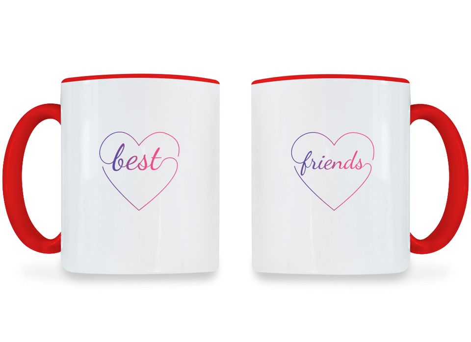 Colorful Hearts Best Friend - BFF Coffee Mugs