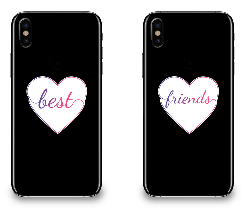 Colorful Hearts Best Friend - BFF Matching iPhone X Cases