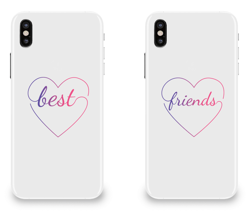 Colorful Hearts Best Friend - BFF Matching iPhone X Cases
