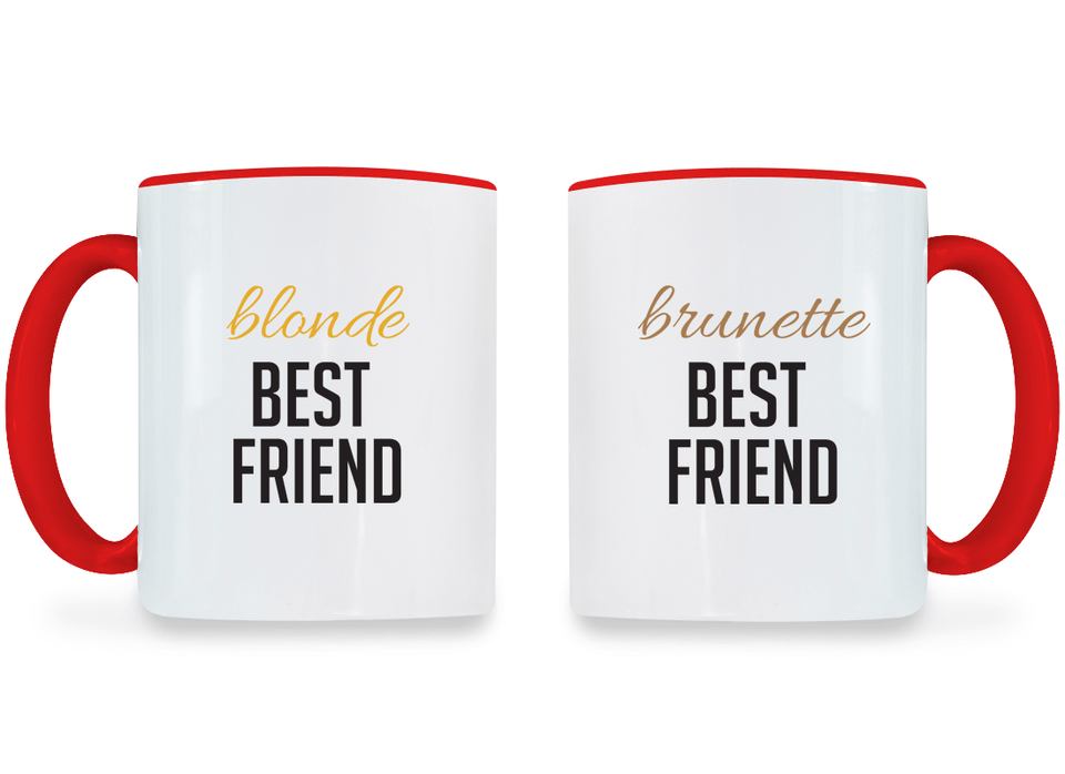 Blonde & Brunette Best Friend - BFF Coffee Mugs