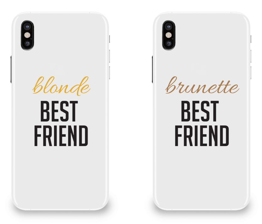 Blonde & Brunette Best Friend - BFF Matching iPhone X Cases