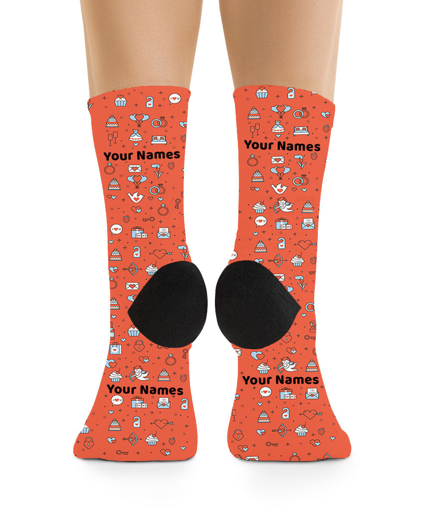 Cute Emojis - Custom Name Socks