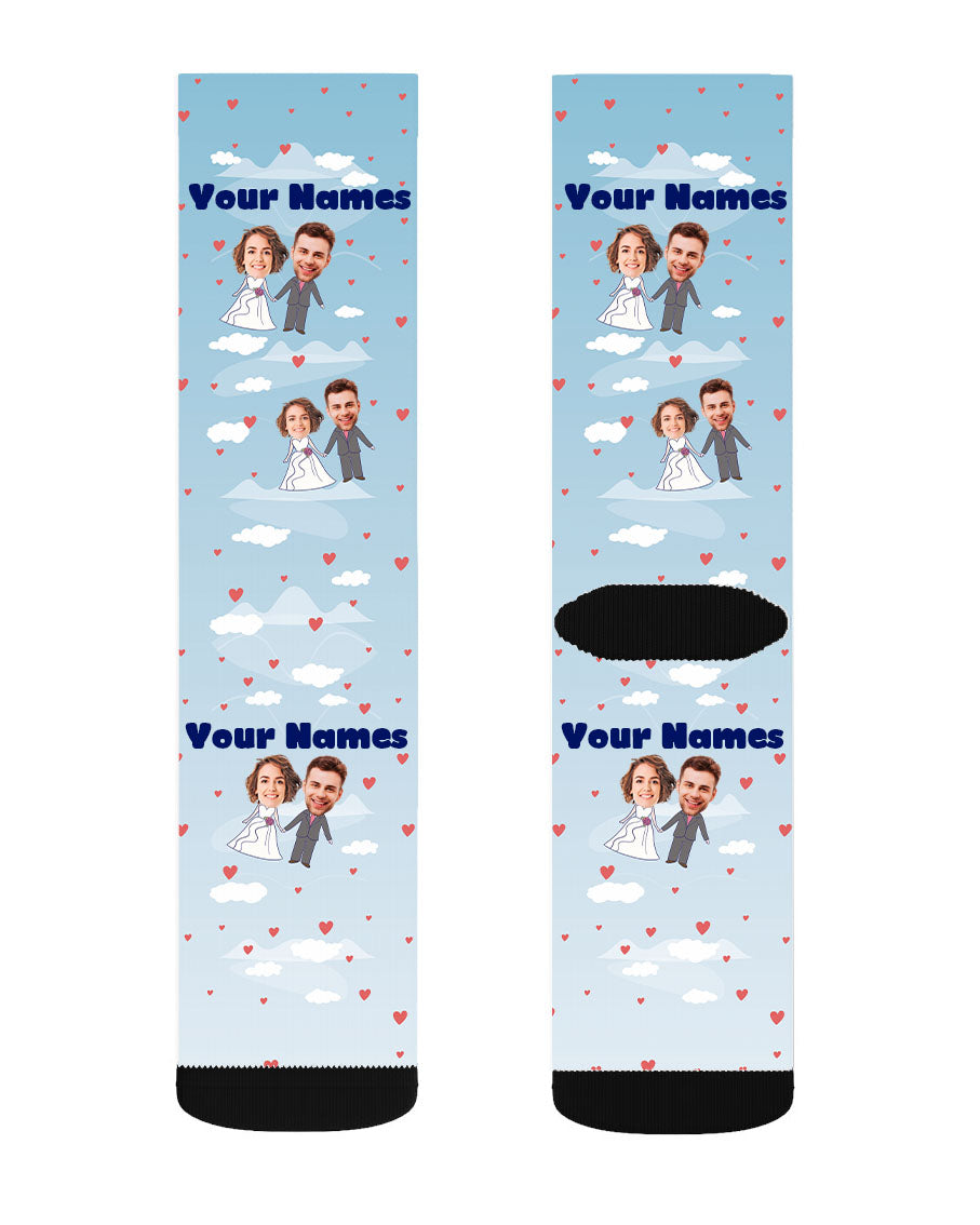 Bride & Groom - Couple Face Socks