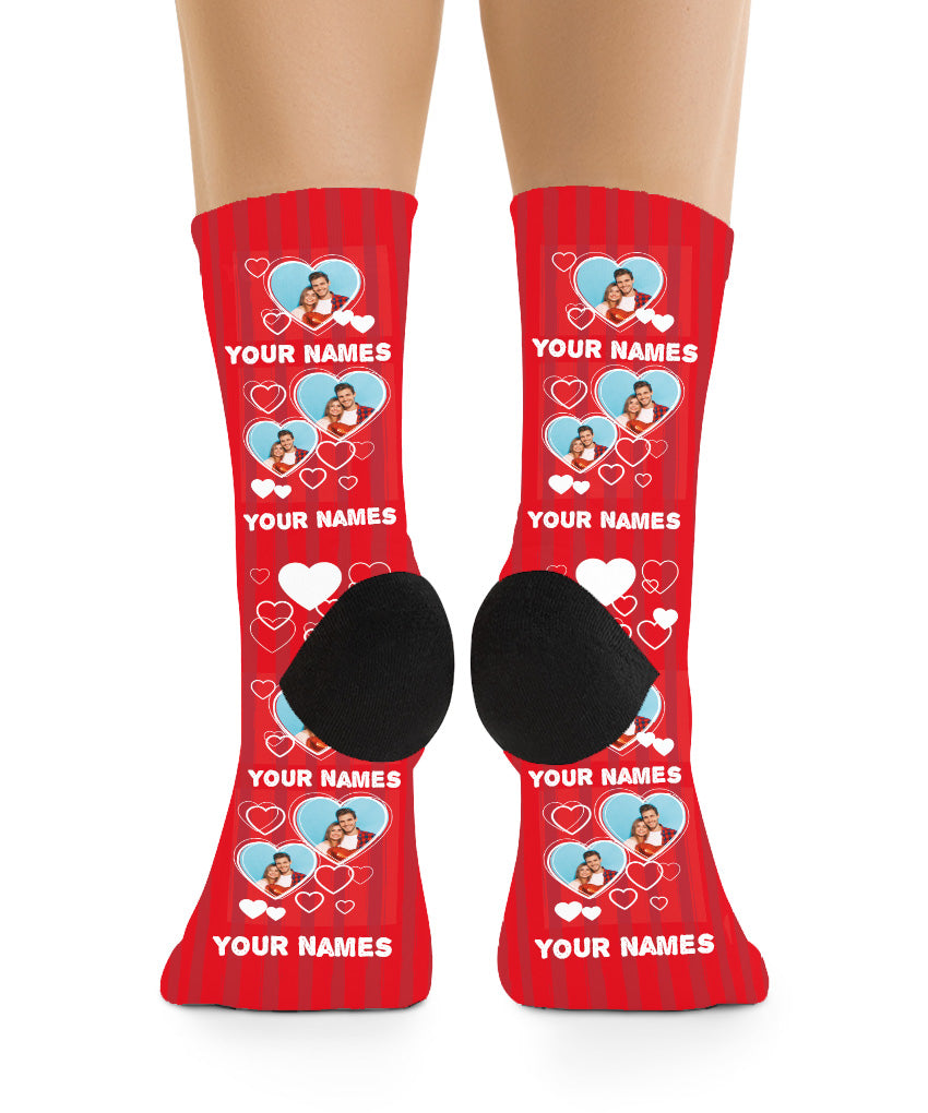Hearts - Couple Face Socks