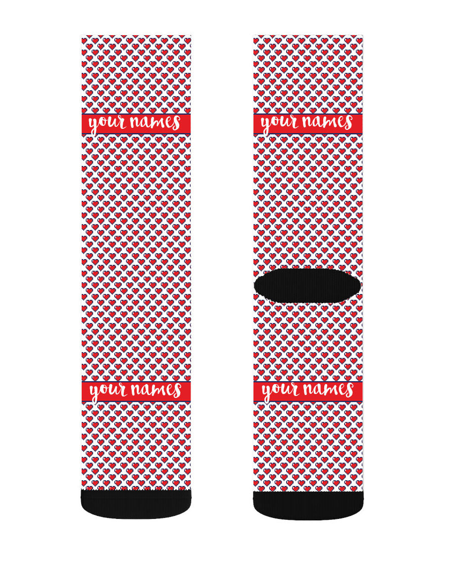 Mini Hearts - Custom Name Socks