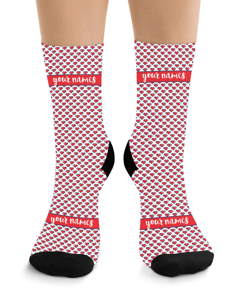 Mini Hearts - Custom Name Socks