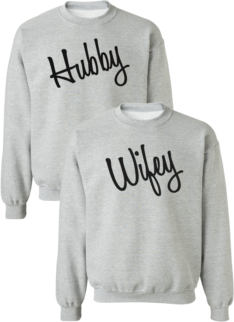 Hubby and Wifey Couple Matching Sweatshirts