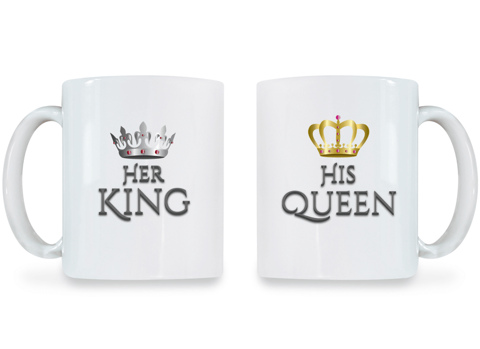 Her King and His Queen - Couple Coffee Mugs