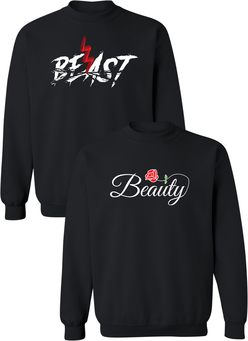 Beast and Beauty Couple Matching Sweatshirts