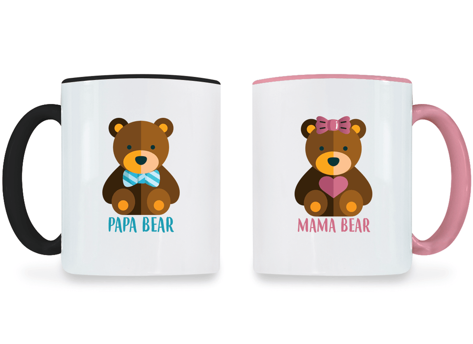 Mama Bear and Papa Bear - Couple Coffee Mugs