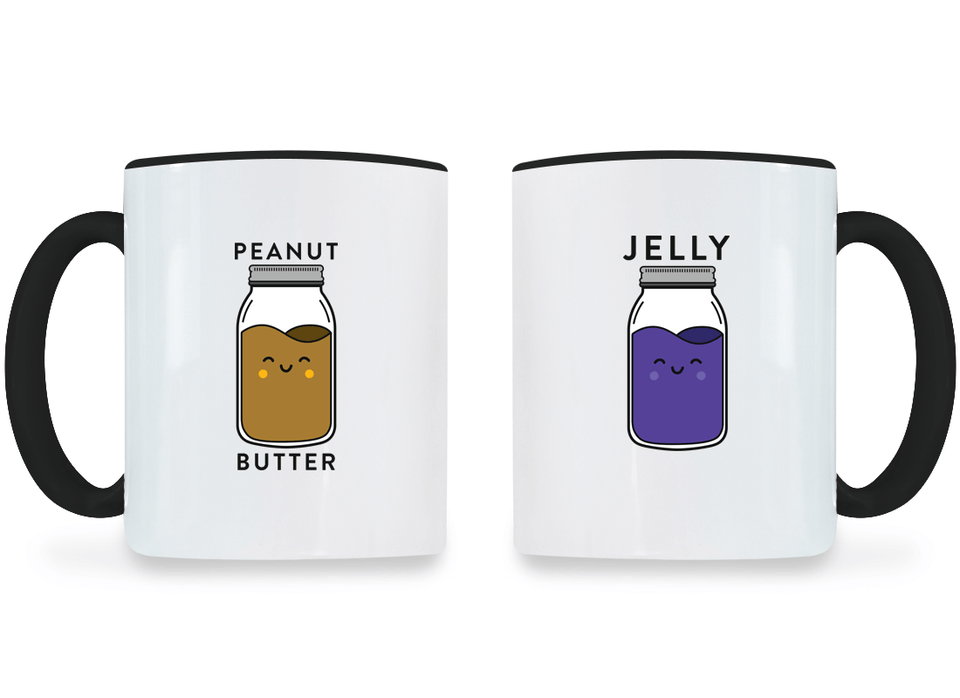 Peanut Butter and Jelly - Couple Coffee Mugs