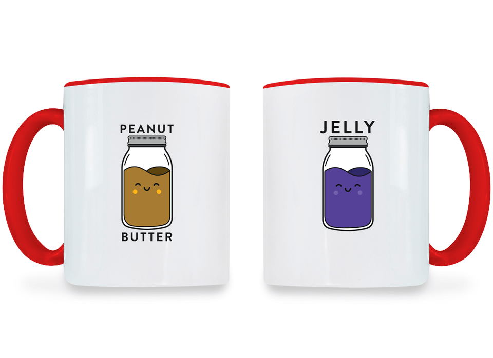 Peanut Butter and Jelly - Couple Coffee Mugs