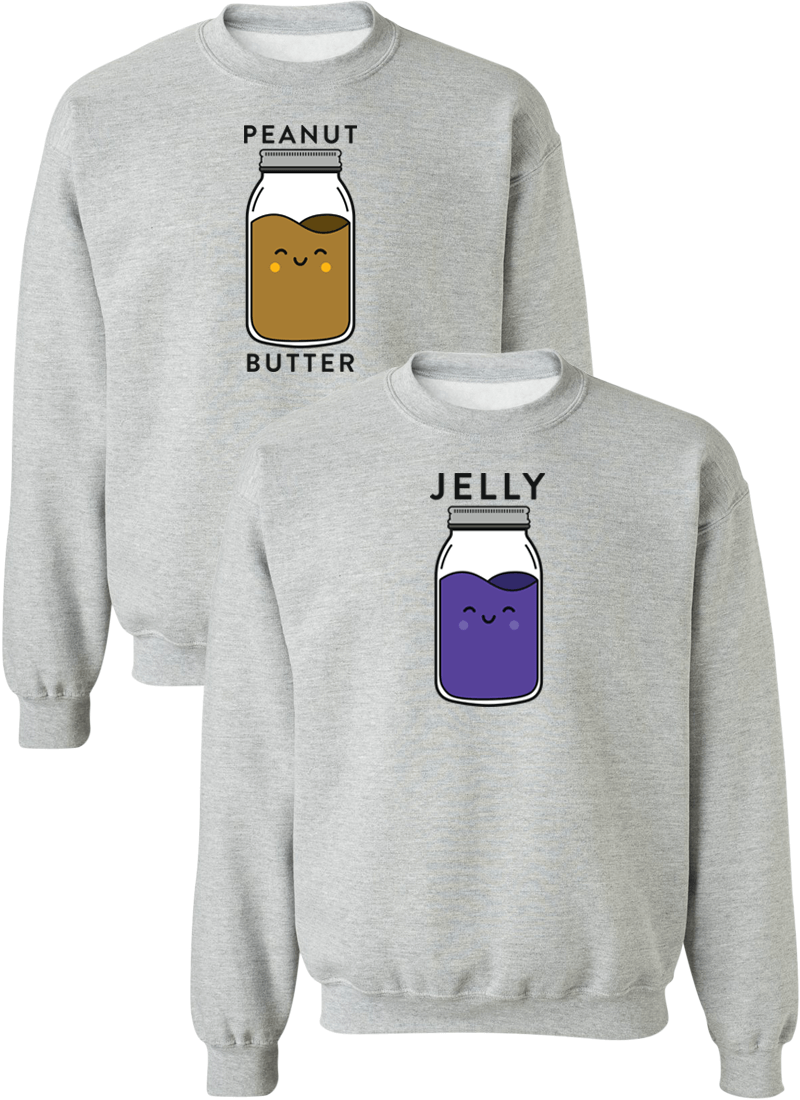 Peanut Butter and Jelly Couple Matching Sweatshirts