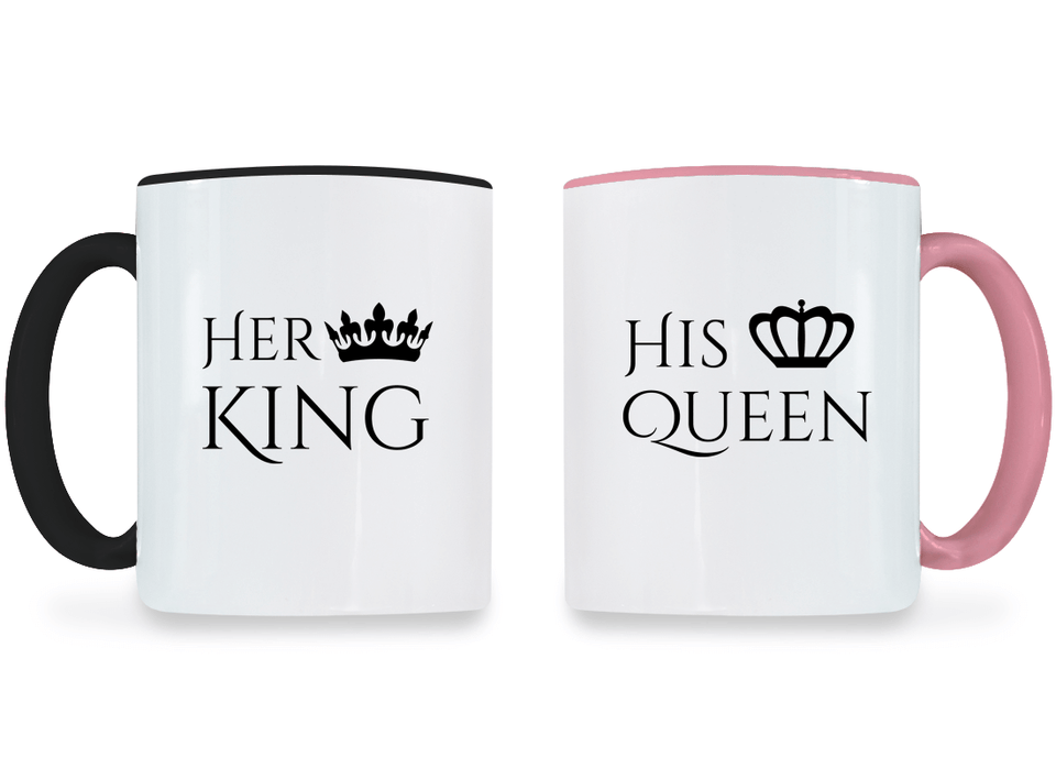 Her King and His Queen - Couple Coffee Mugs