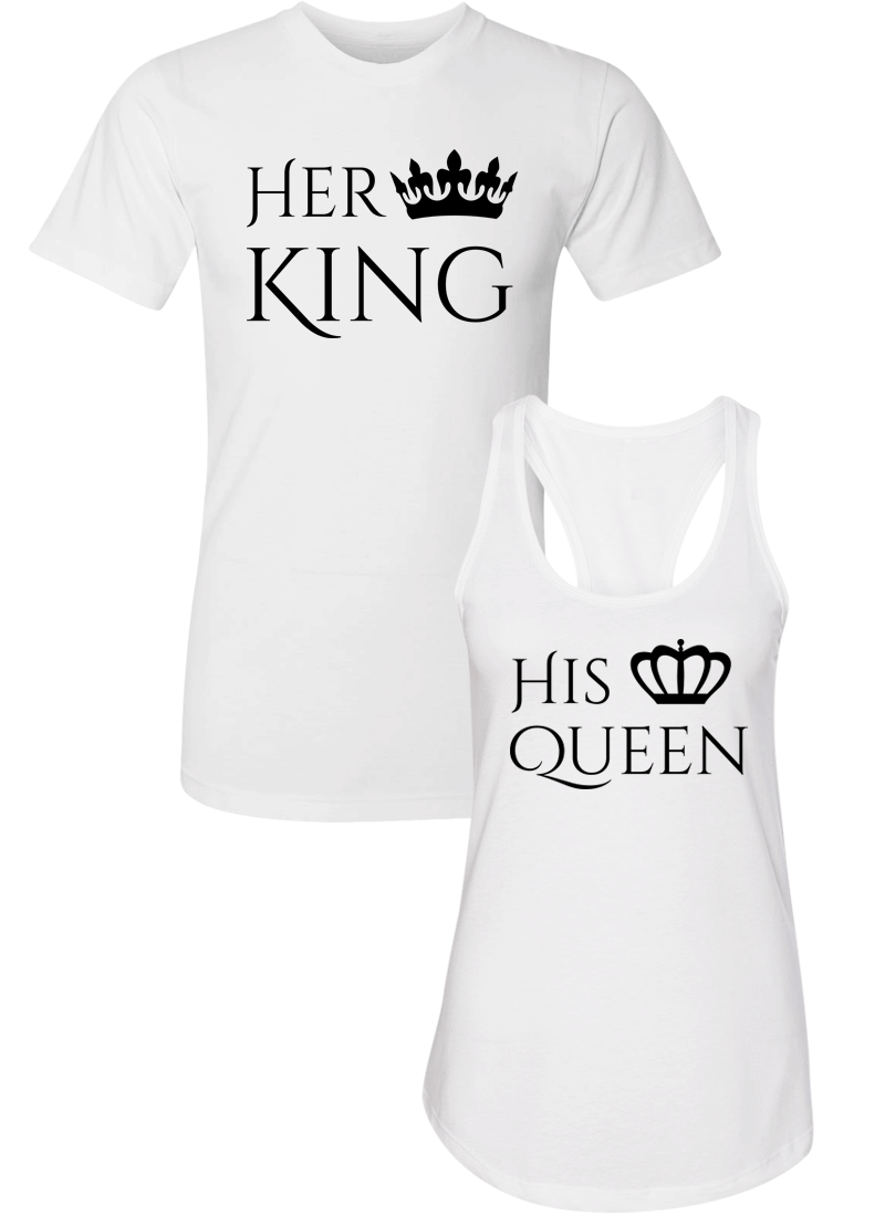 Her King and His Queen - Couple Shirt Racerback