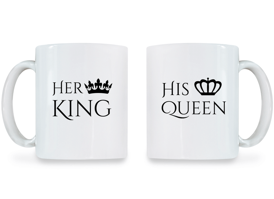 Her King and His Queen - Couple Coffee Mugs