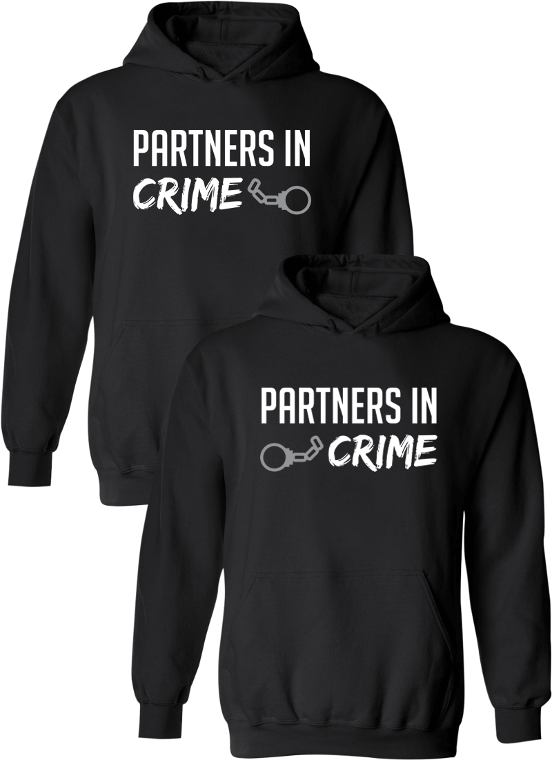 Partners in Crime Matching Couple Hoodies