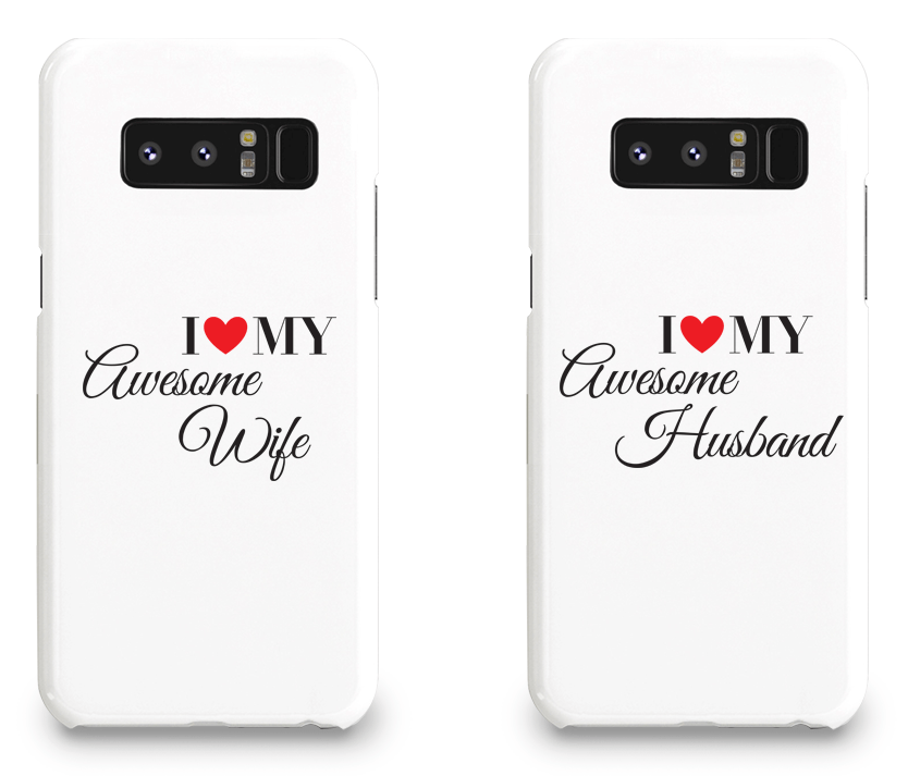 I Love My Awesome Wife and Husband - Couple Matching Phone Cases