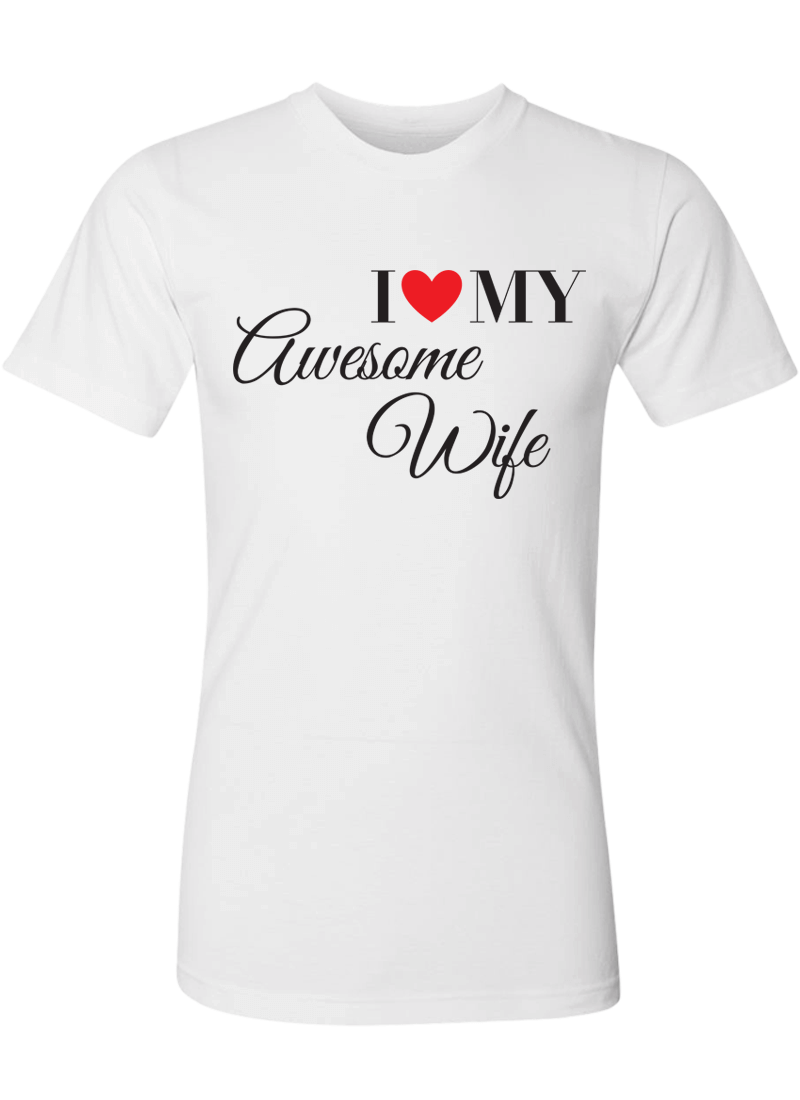 I Love My Awesome Wife & Husband - Couple Shirts