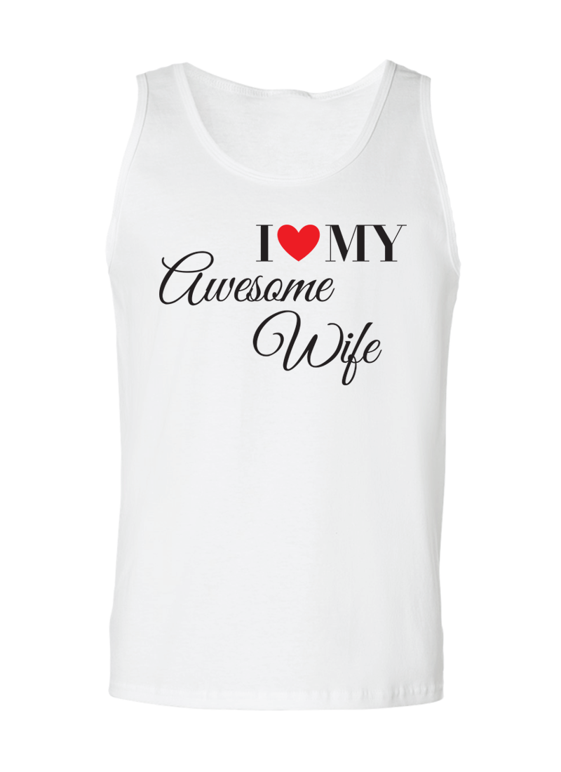 I Love My Awesome Wife & Husband - Couple Tank Tops
