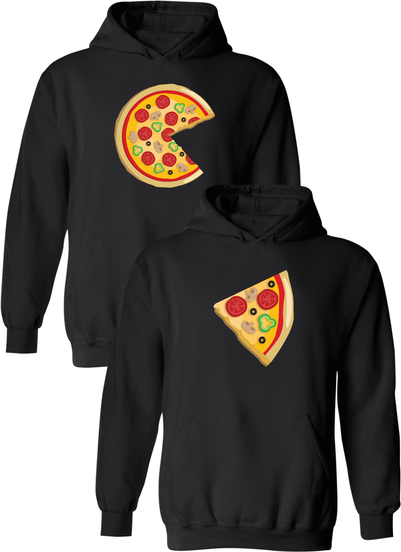 Piece Pizza and Slice Matching Couple Hoodies