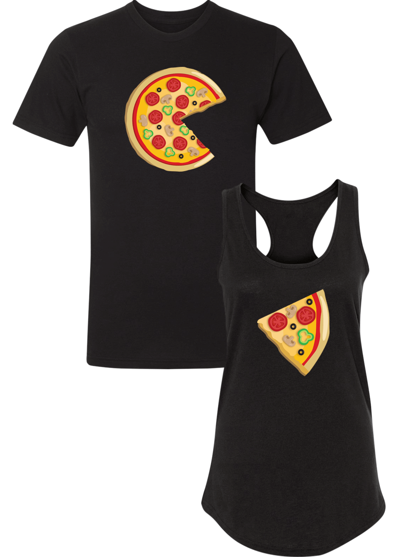 Piece Pizza and Slice - Couple Shirt Racerback