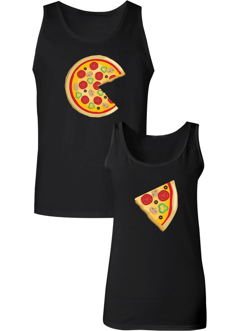 Piece Pizza and Slice Couple Tanks