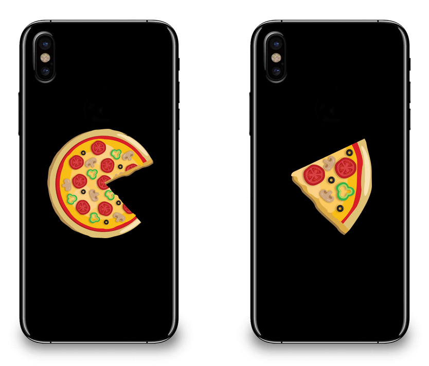 Piece Pizza and Slice - Couple Matching iPhone X Cases