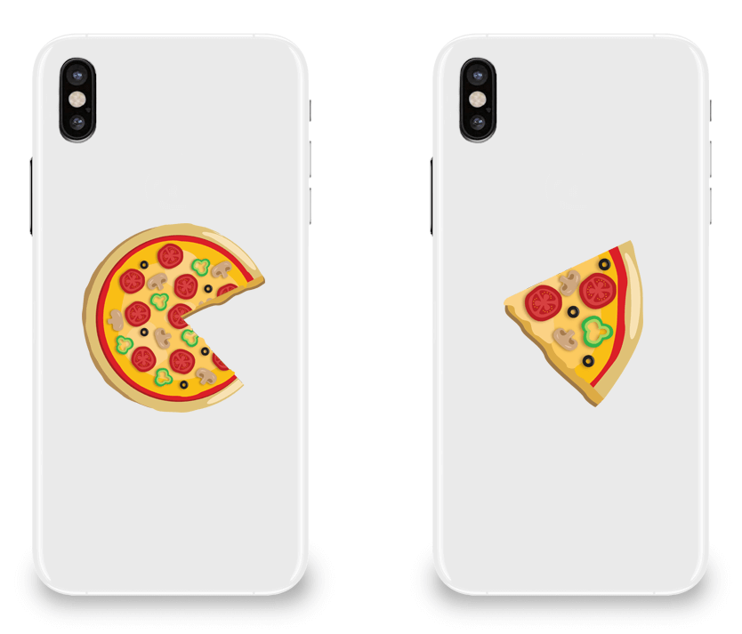 Piece Pizza and Slice - Couple Matching iPhone X Cases