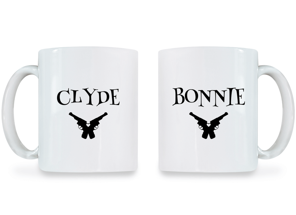 Clyde and Bonnie - Couple Coffee Mugs
