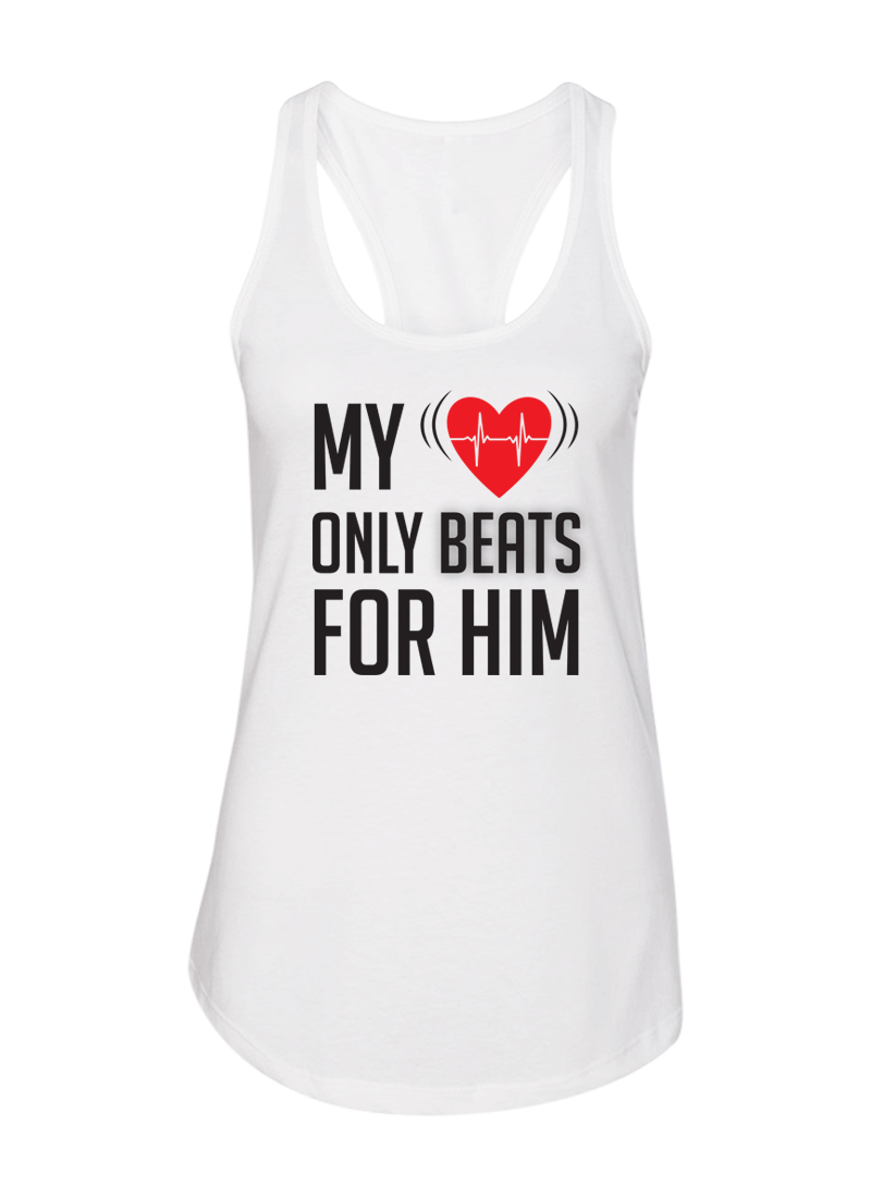 My Heart Only Beats For Her & Him - Couple Shirt & Racerback